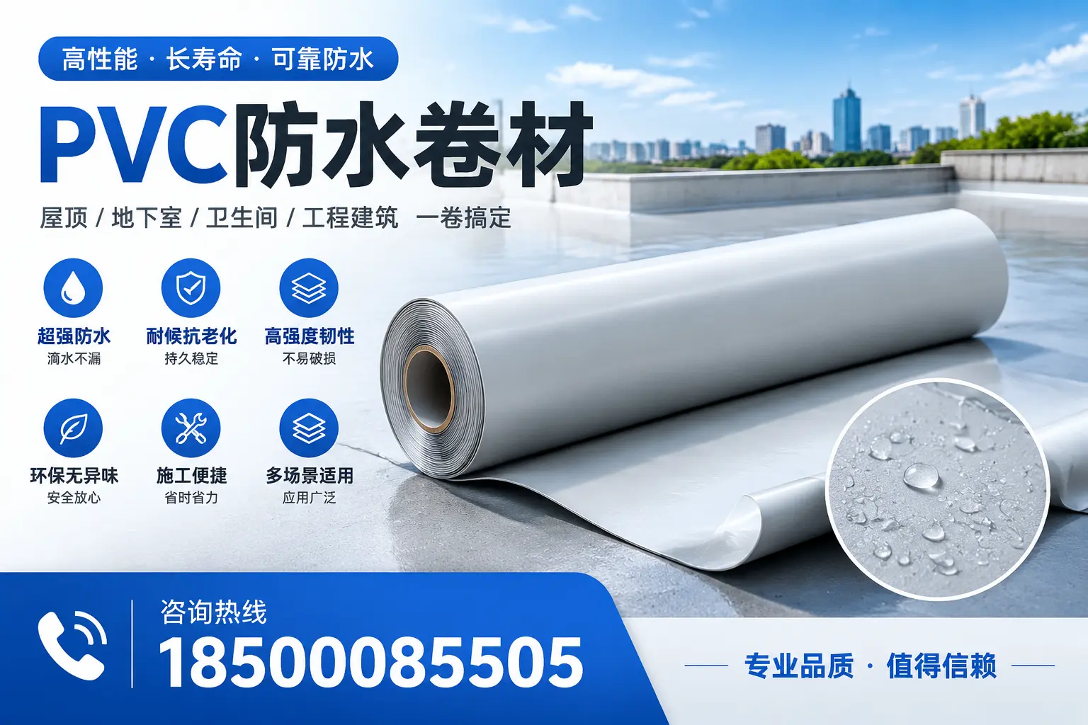 PVC防水卷材的防水效果评测,适合咸宁的科学依据